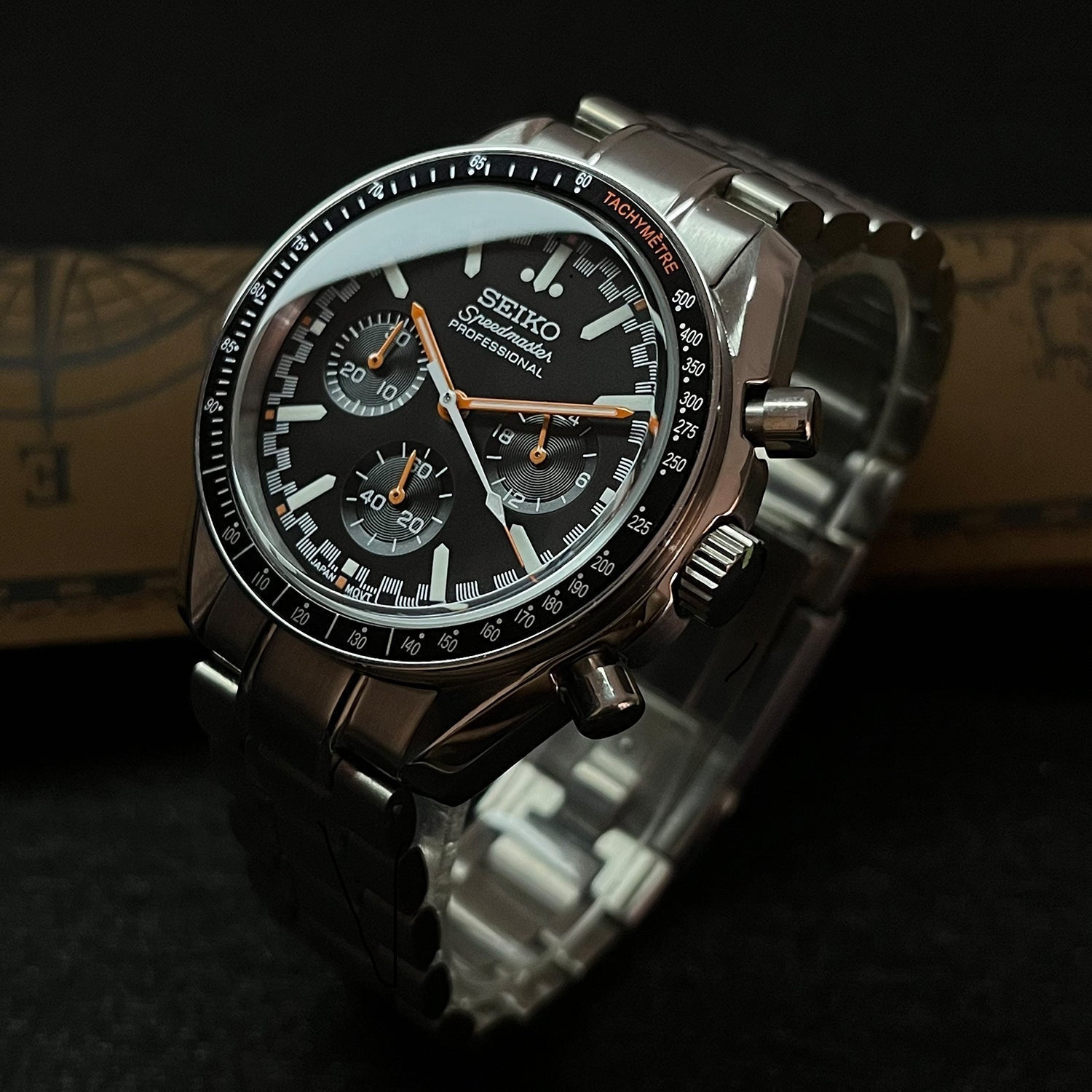 Custom Silver and Orange Speed Chrono Seiko Mod