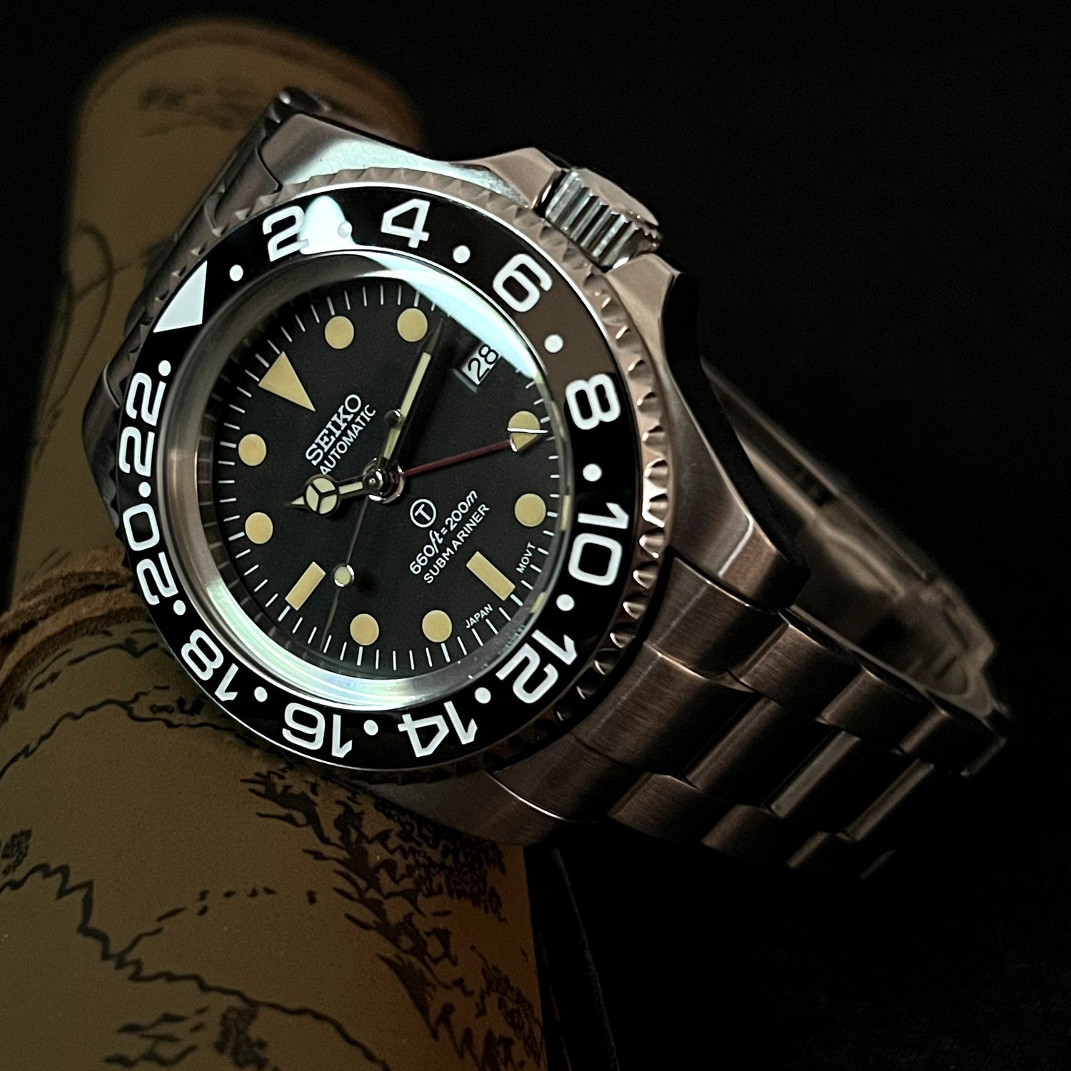 Custom Seiko Vintage 904L STEEL 44mm Watch