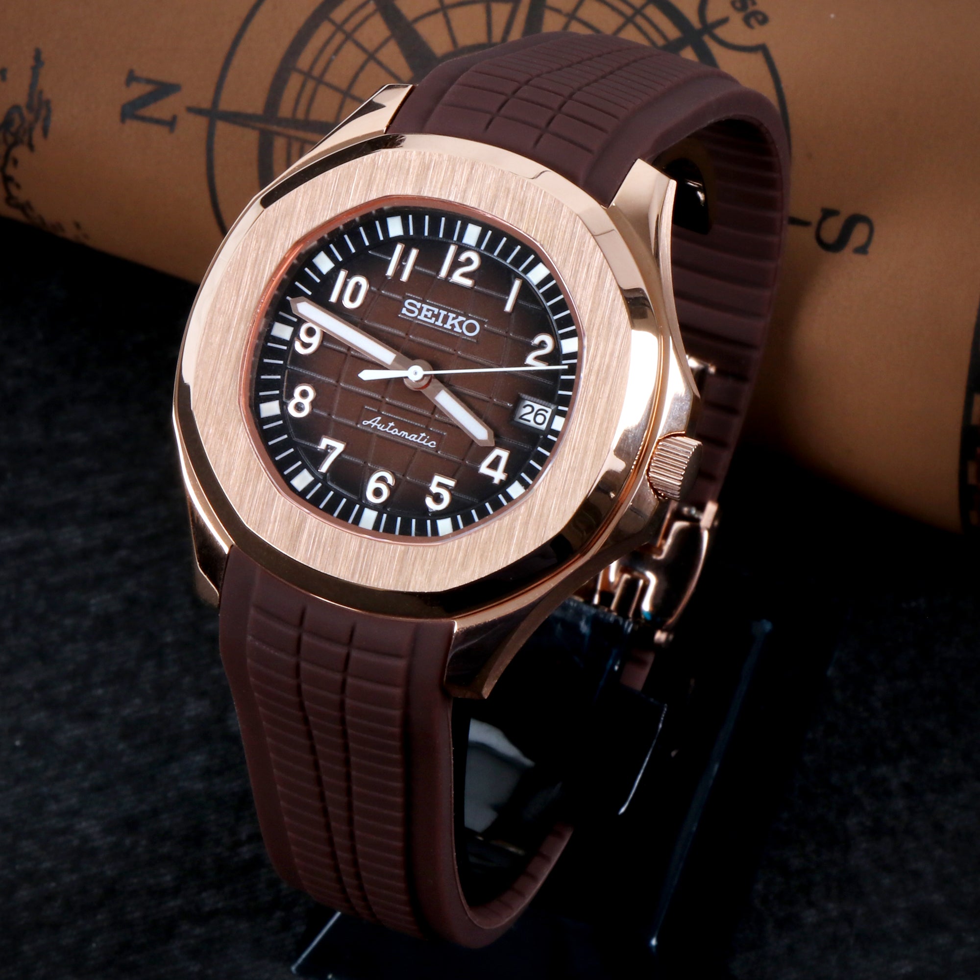 Custom Brown Naut Automatic Mod Watch