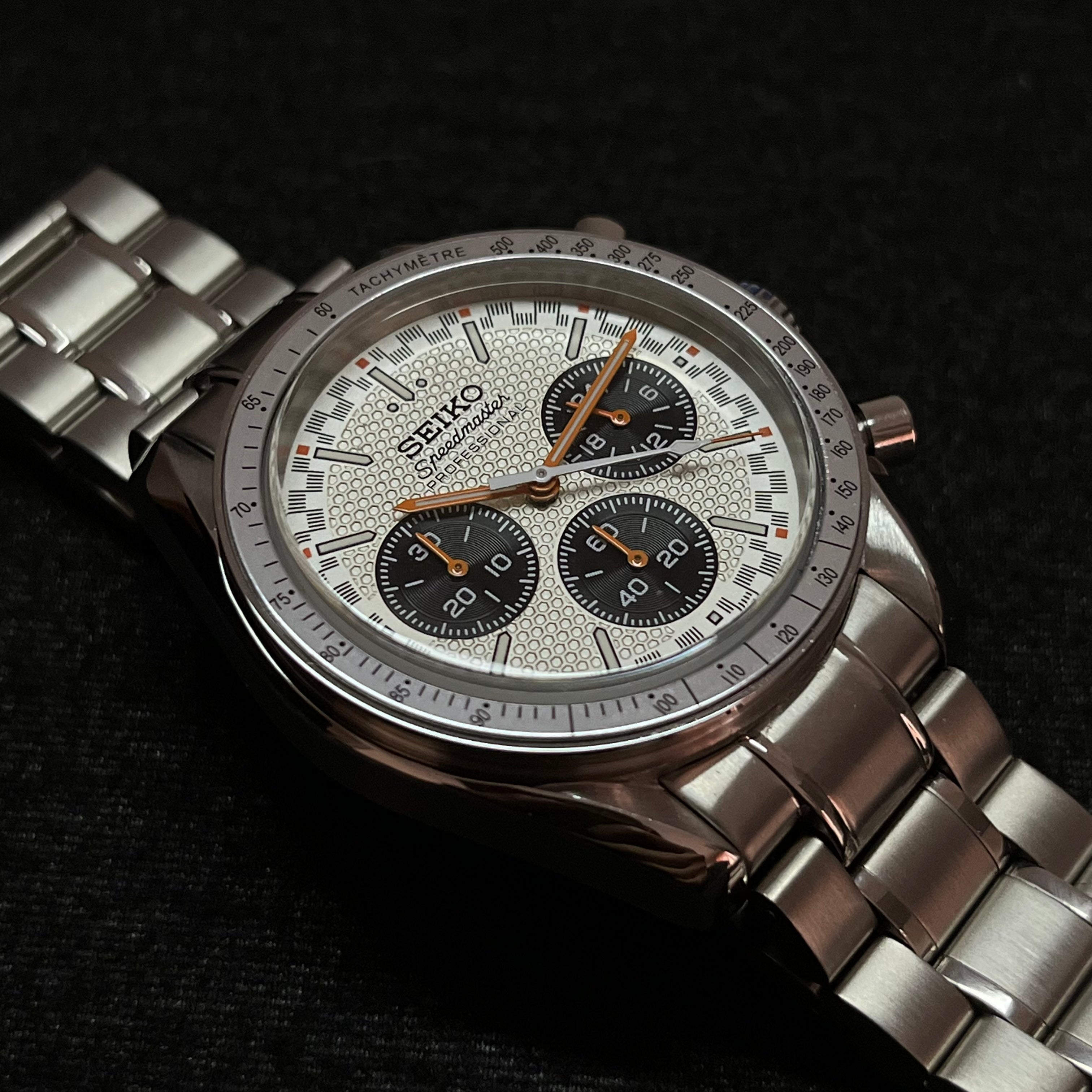 Custom Seiko Orange and White Speed Watch