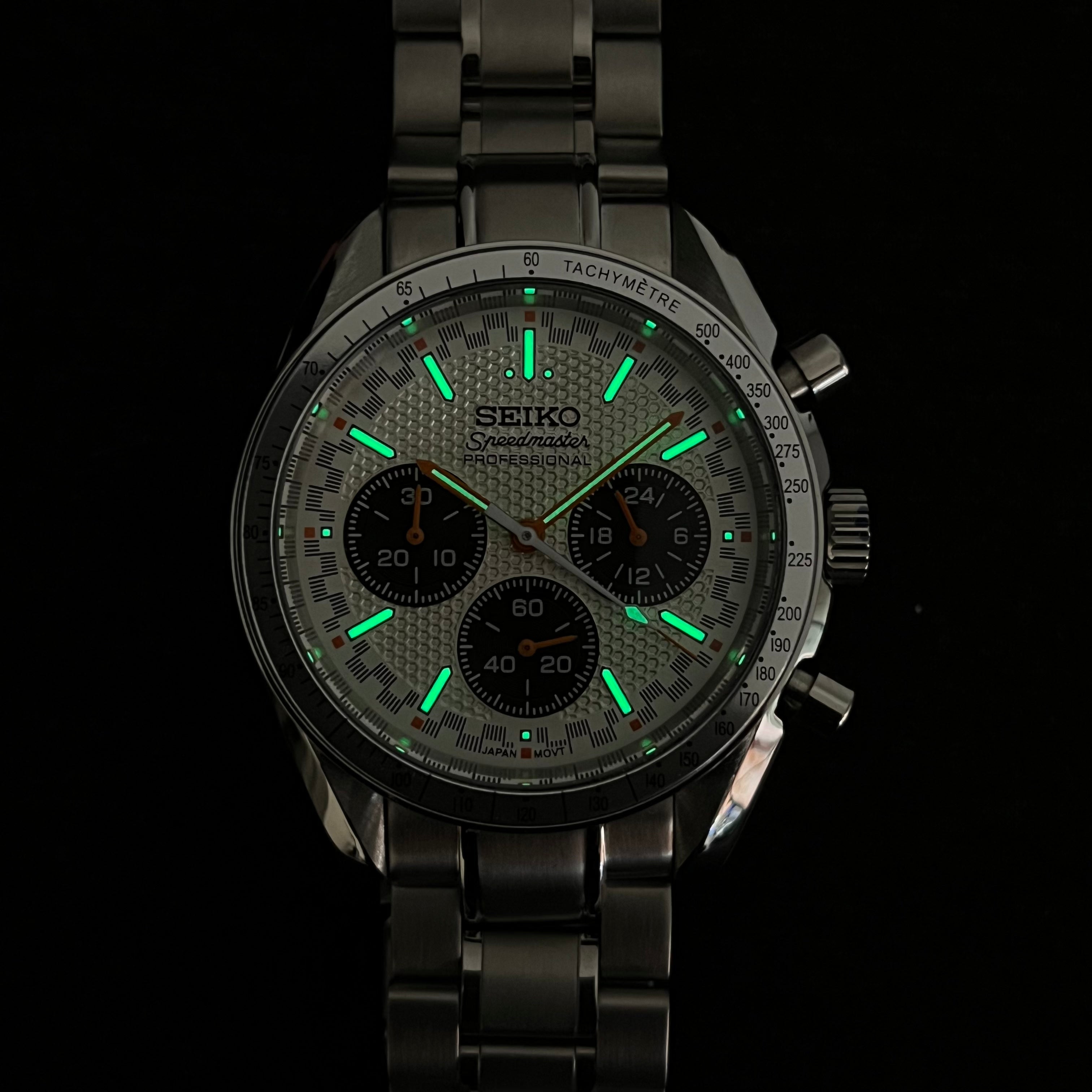 Custom Seiko Orange and White Speed Watch