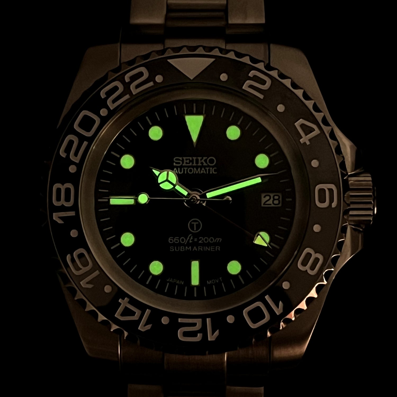 Custom Seiko Vintage 904L STEEL 44mm Watch