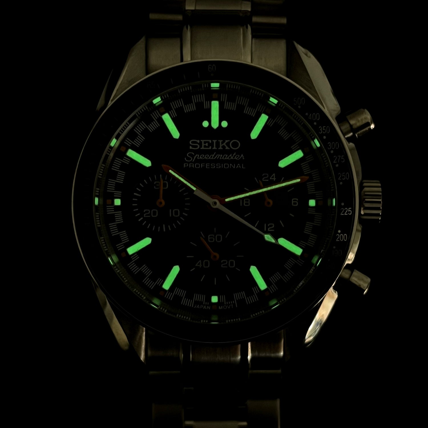 Custom Silver and Orange Speed Chrono Seiko Mod