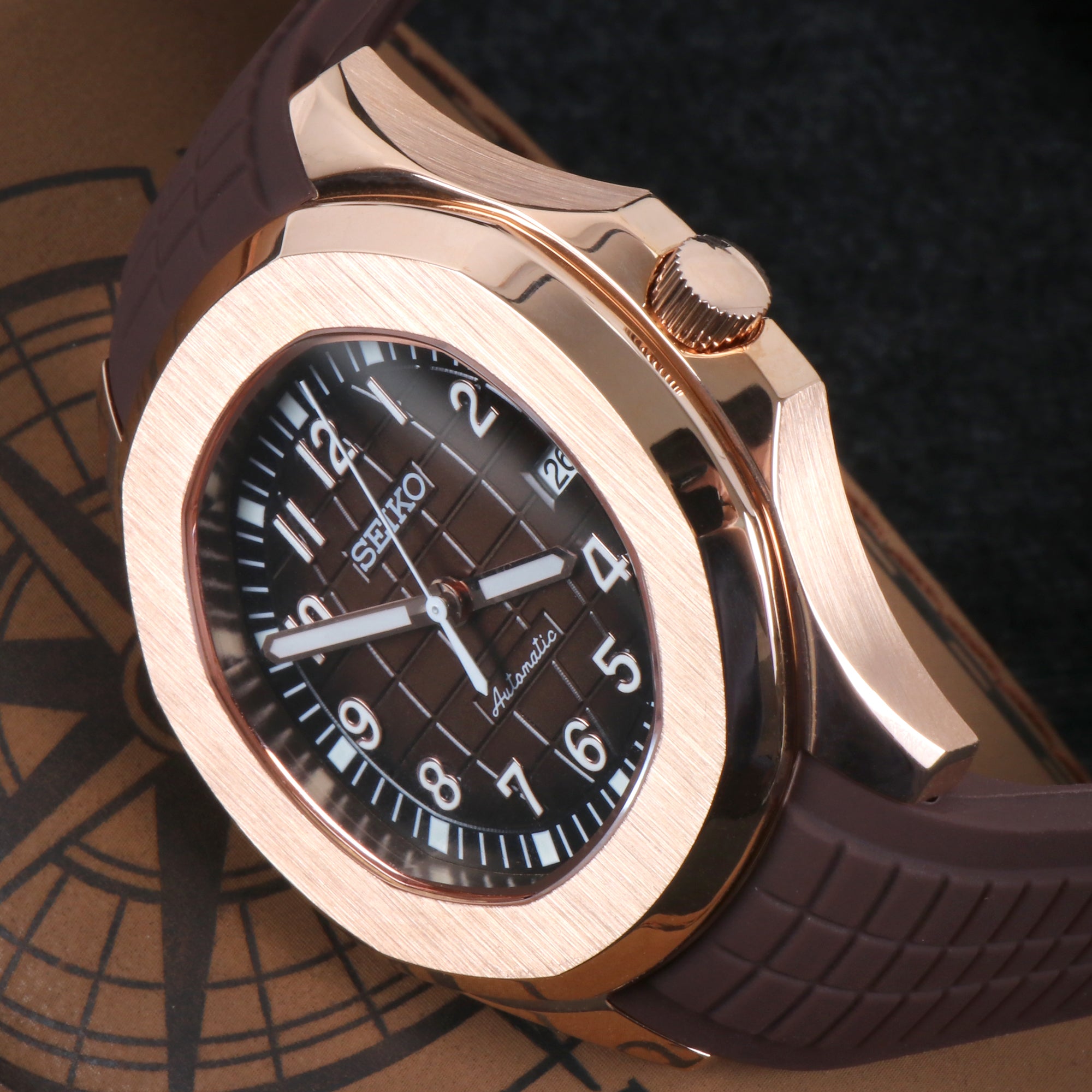 Custom Brown Naut Automatic Mod Watch