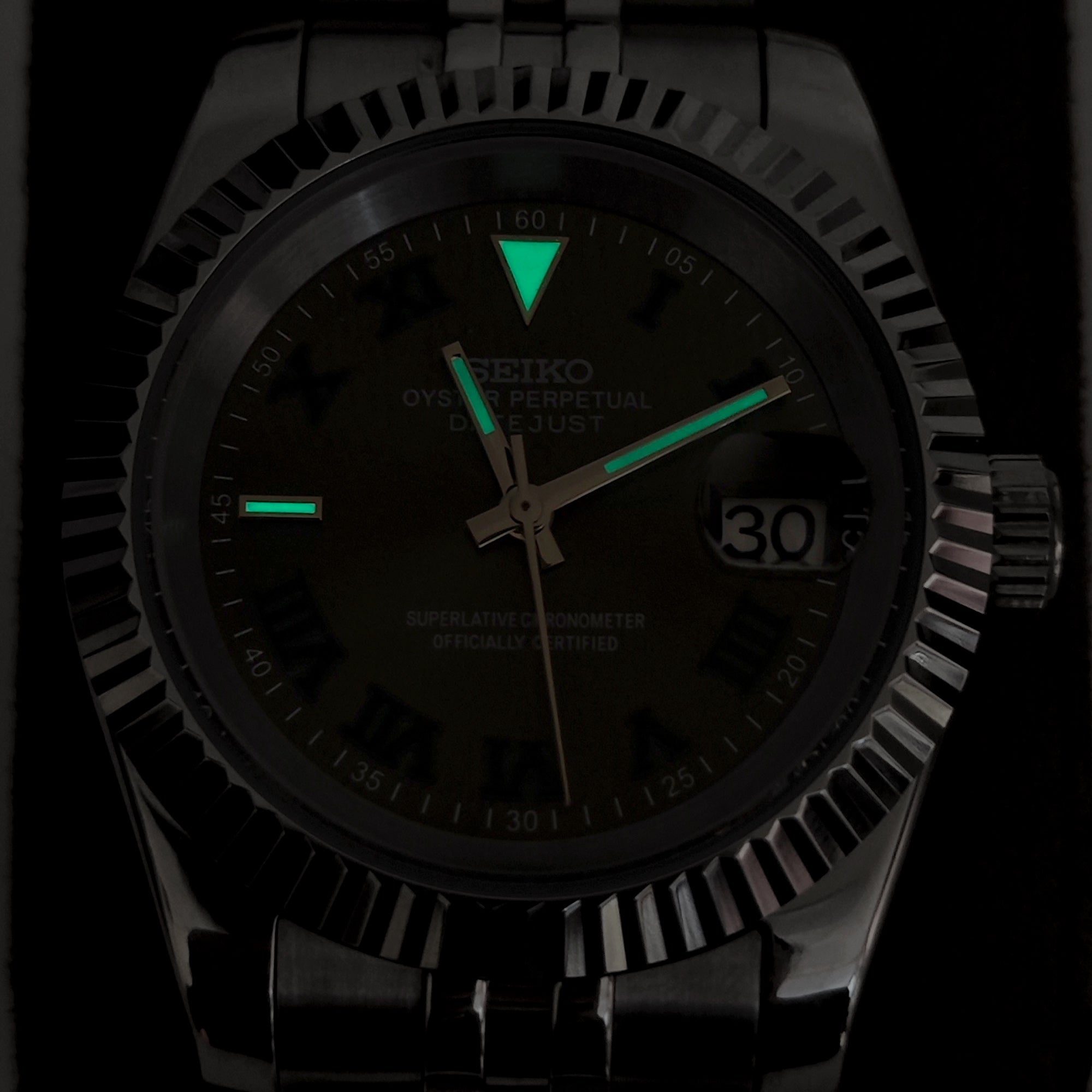 Custom Green Roman Automatic Mod Watch