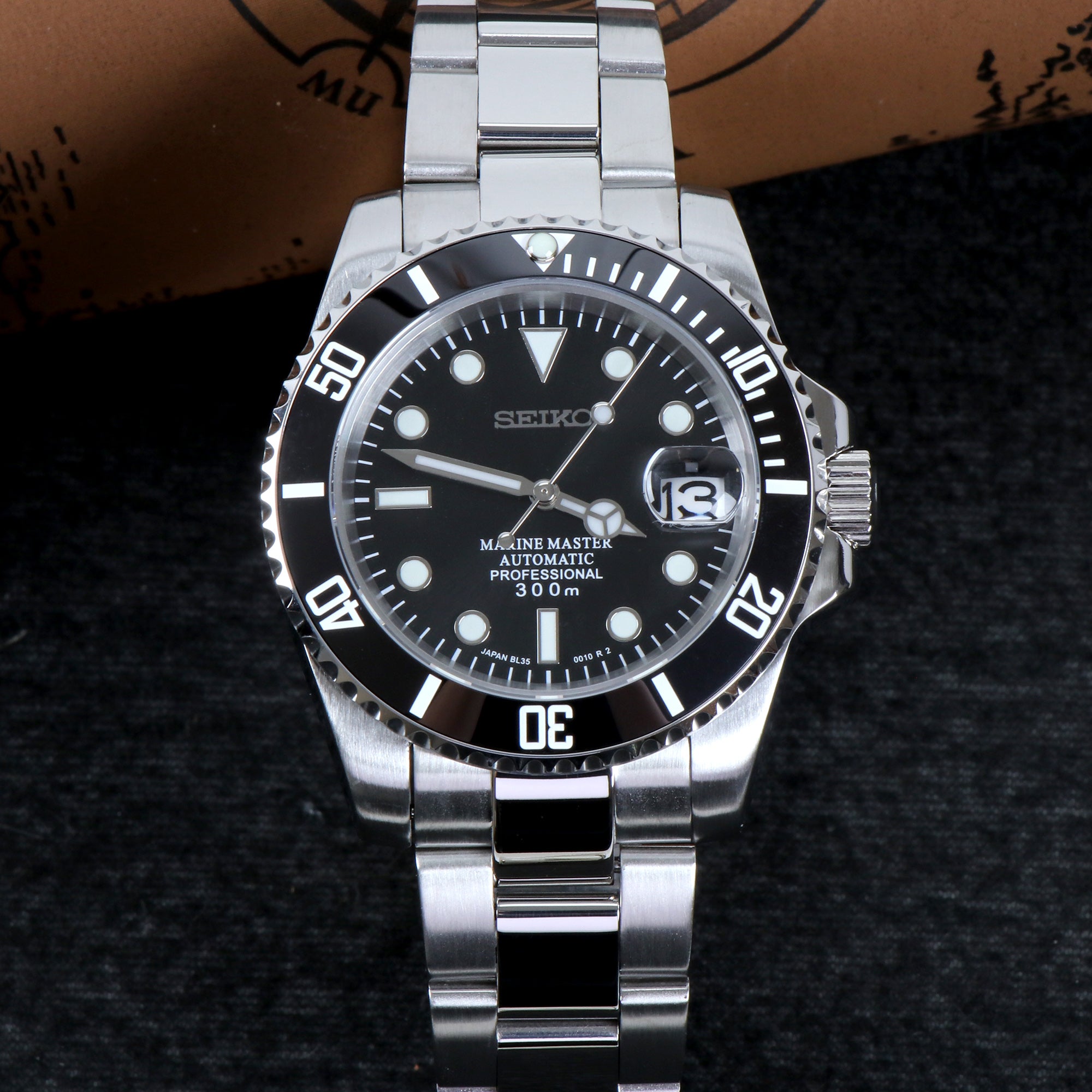 Custom Black Master Automatic Mod Watch