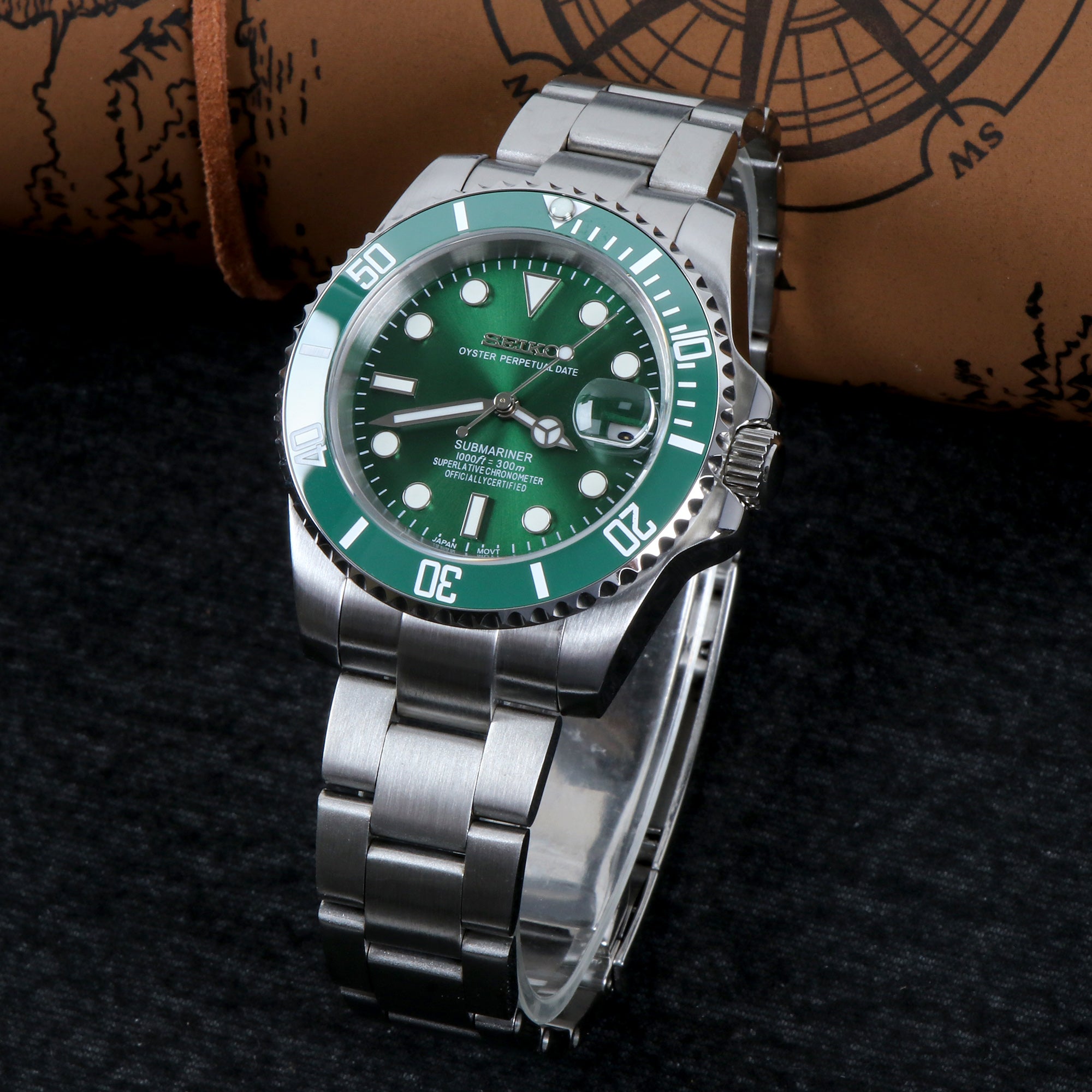 Custom Green Hulk Automatic Mod Watch