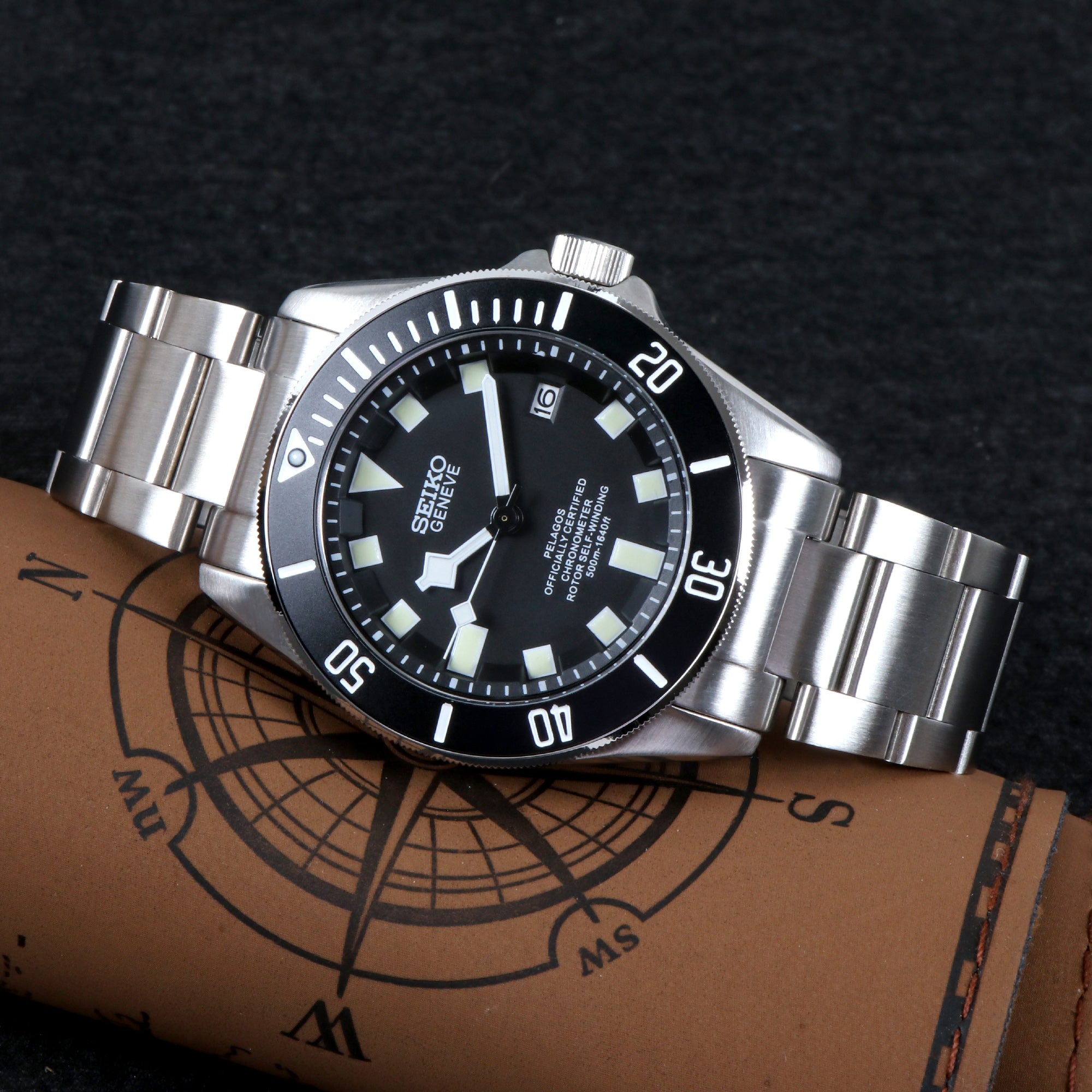 Custom Black Tud Automatic Mod Watch