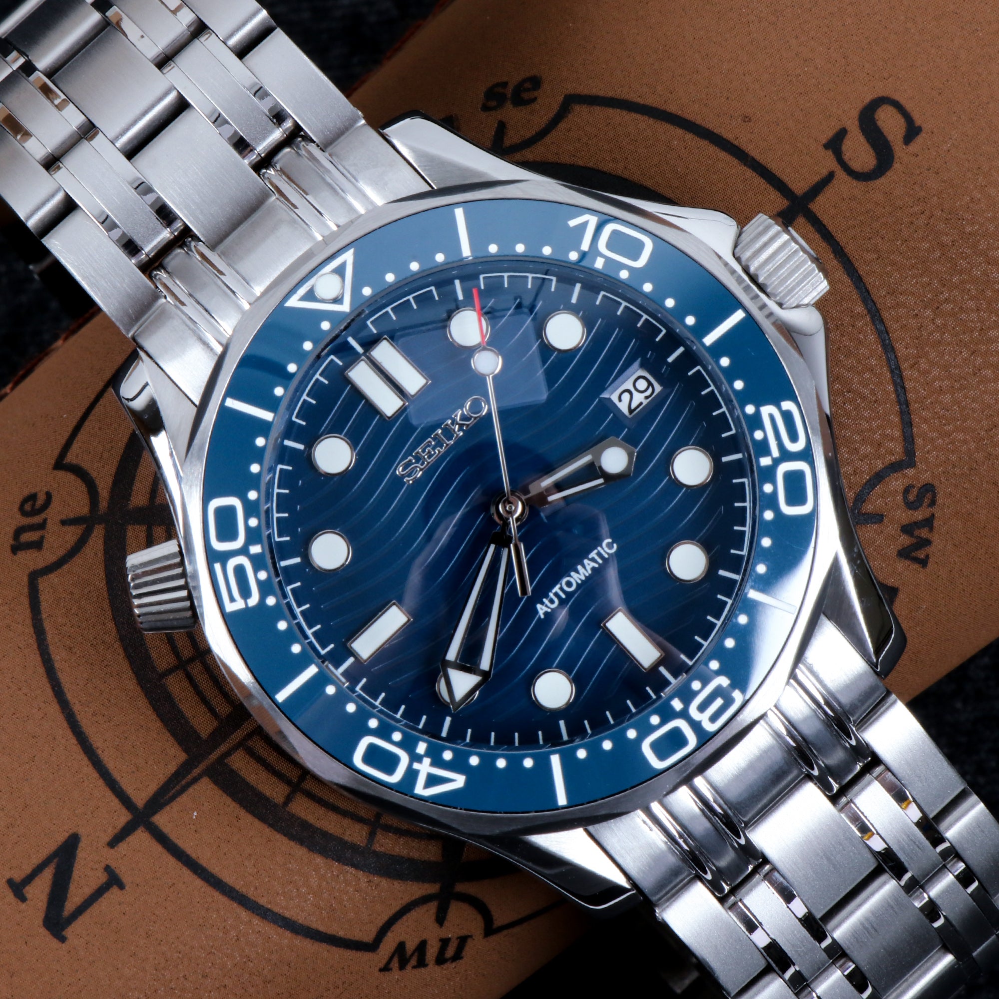 Custom Blue Sea Automatic Mod Watch