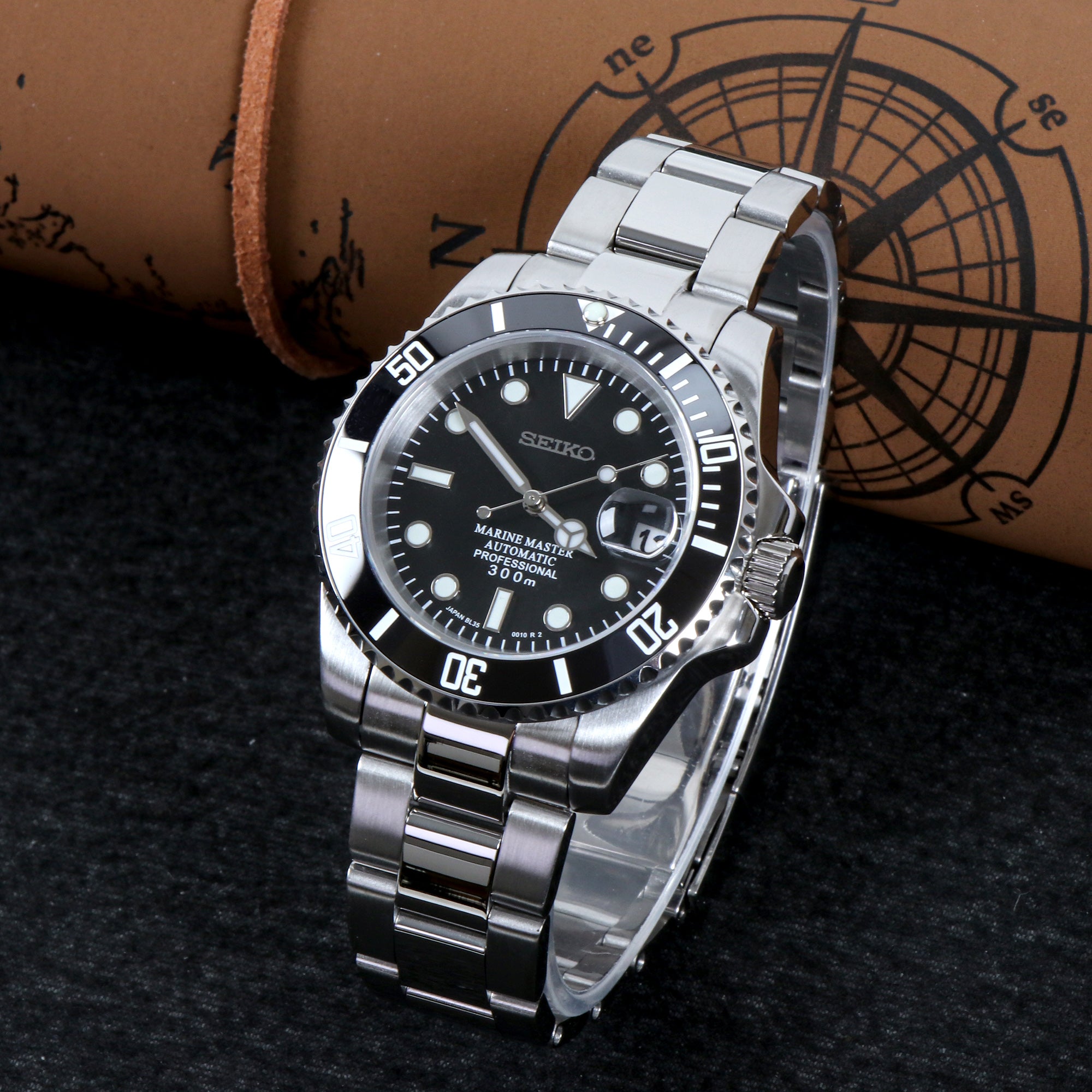 Custom Black Master Automatic Mod Watch