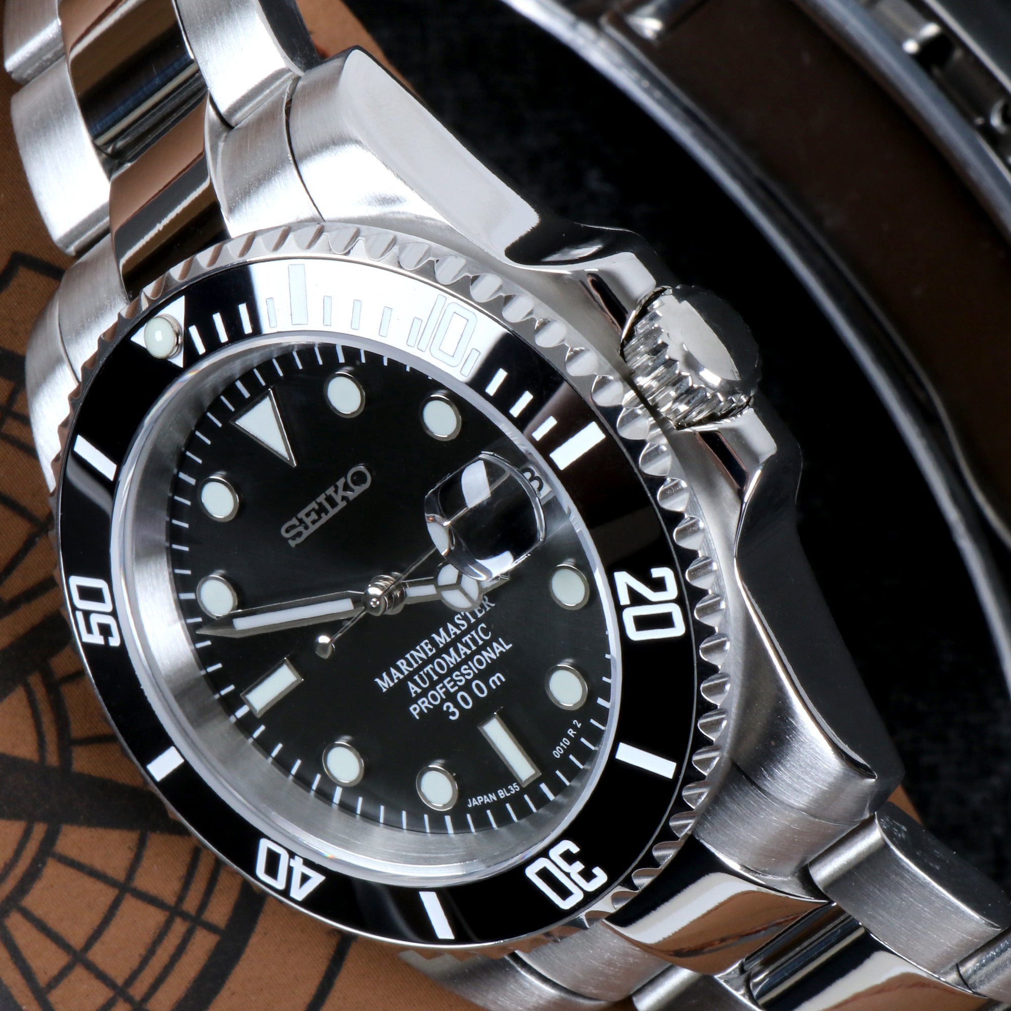Custom Black Master Automatic Mod Watch