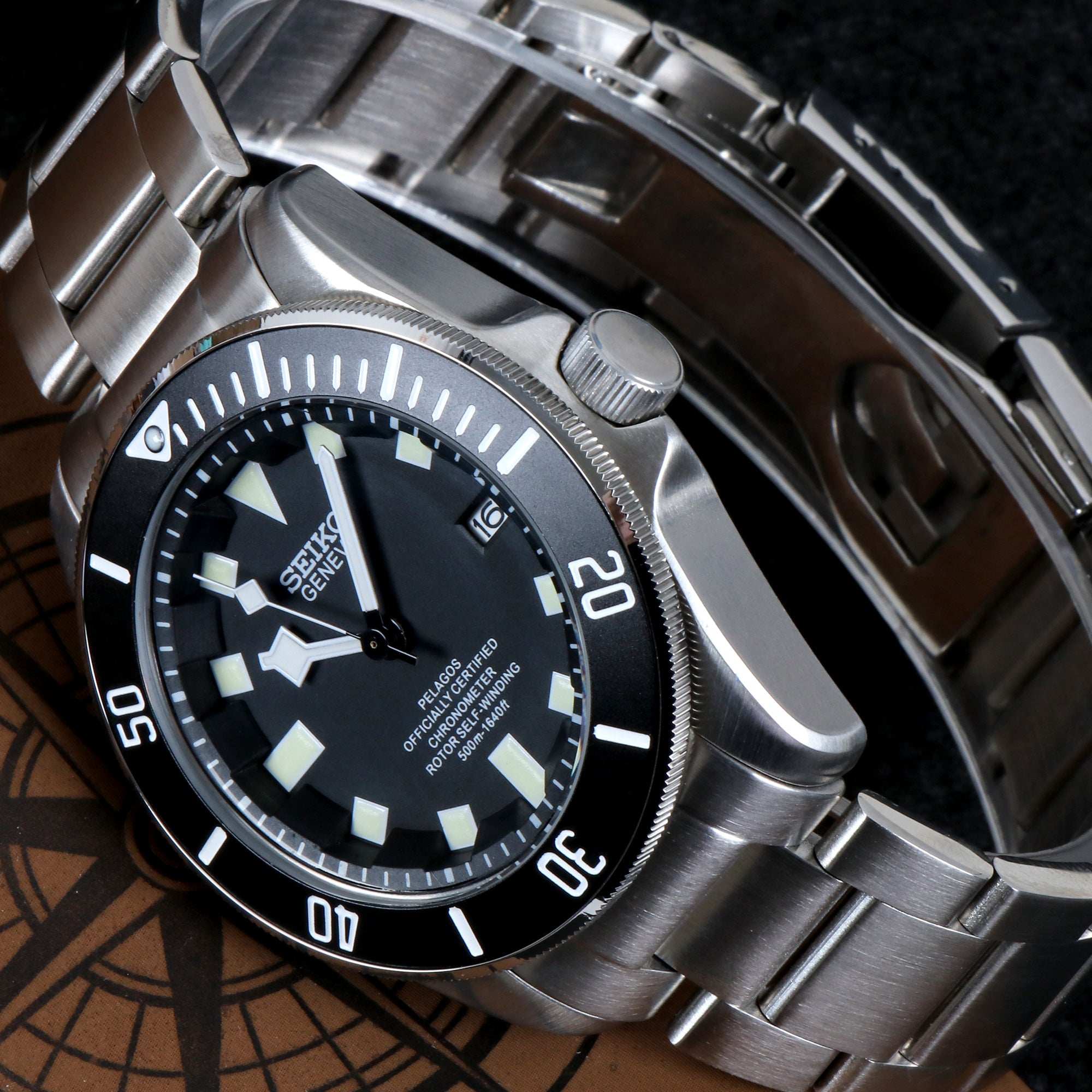 Custom Black Tud Automatic Mod Watch