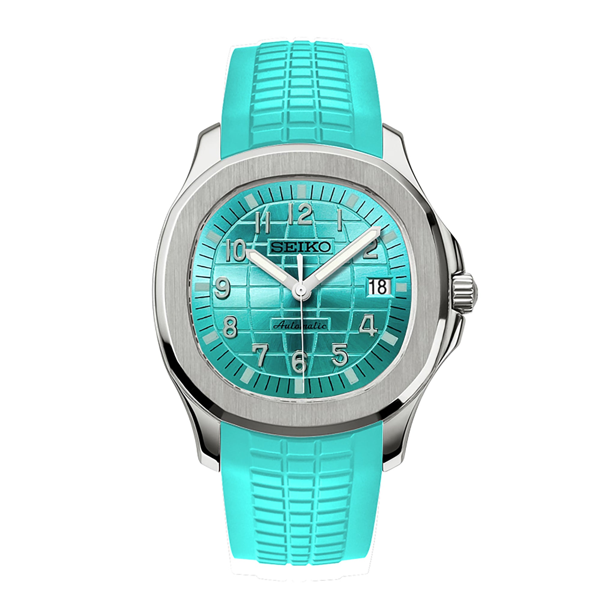 Custom Light Blue Automatic Mod Watch