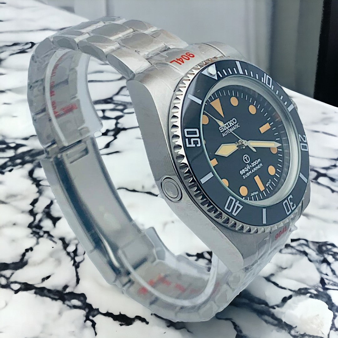 Custom Seiko milsub vintage style 44mm Deep Diver Mod