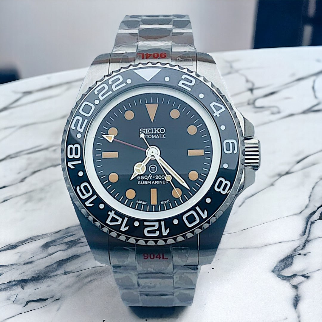 Custom Seiko milsub vintage style 44mm Deep Diver Mod