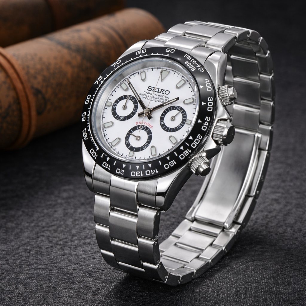 Custom Seiko Panda Chronograph Watch