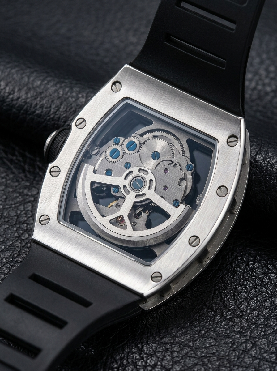 Skeleton Space Watch — Automatic Mechanical · Moon & Earth Dial · Hand-Assembled