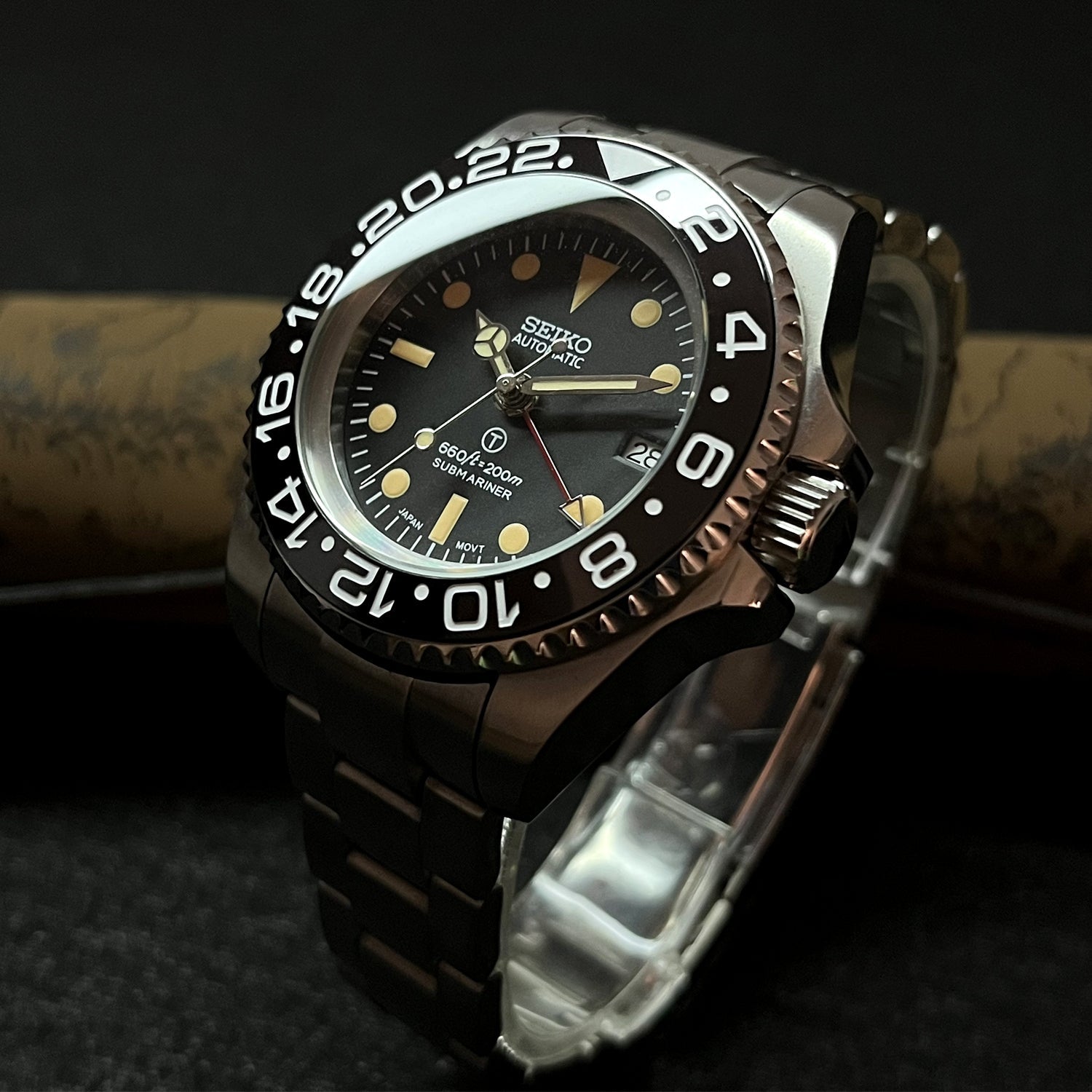 Custom Seiko Vintage 904L STEEL 44mm Watch