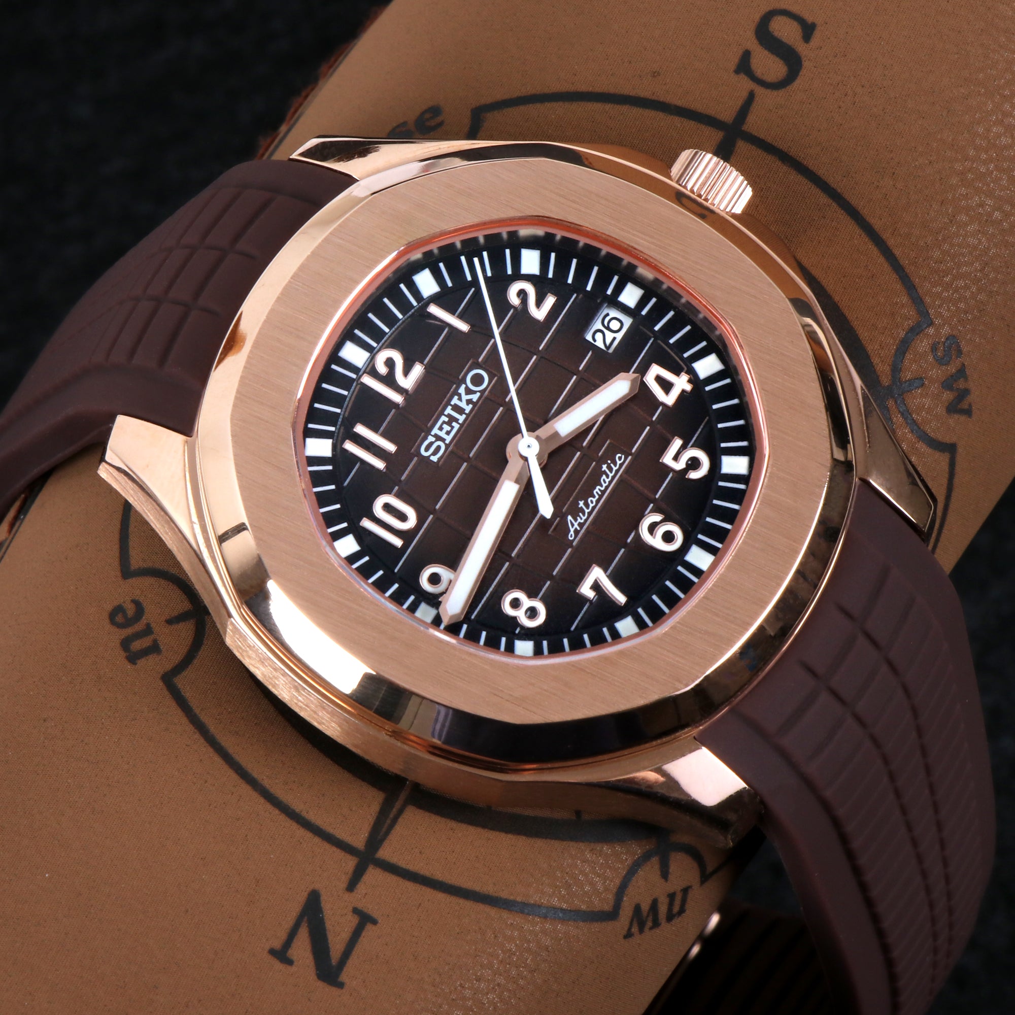Custom Brown Naut Automatic Mod Watch
