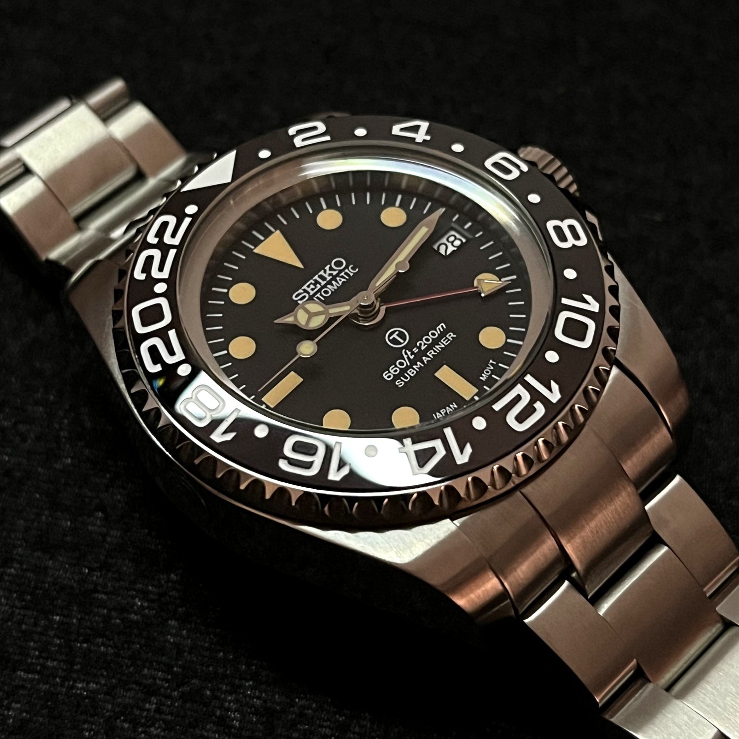 Custom Seiko Vintage 904L STEEL 44mm Watch
