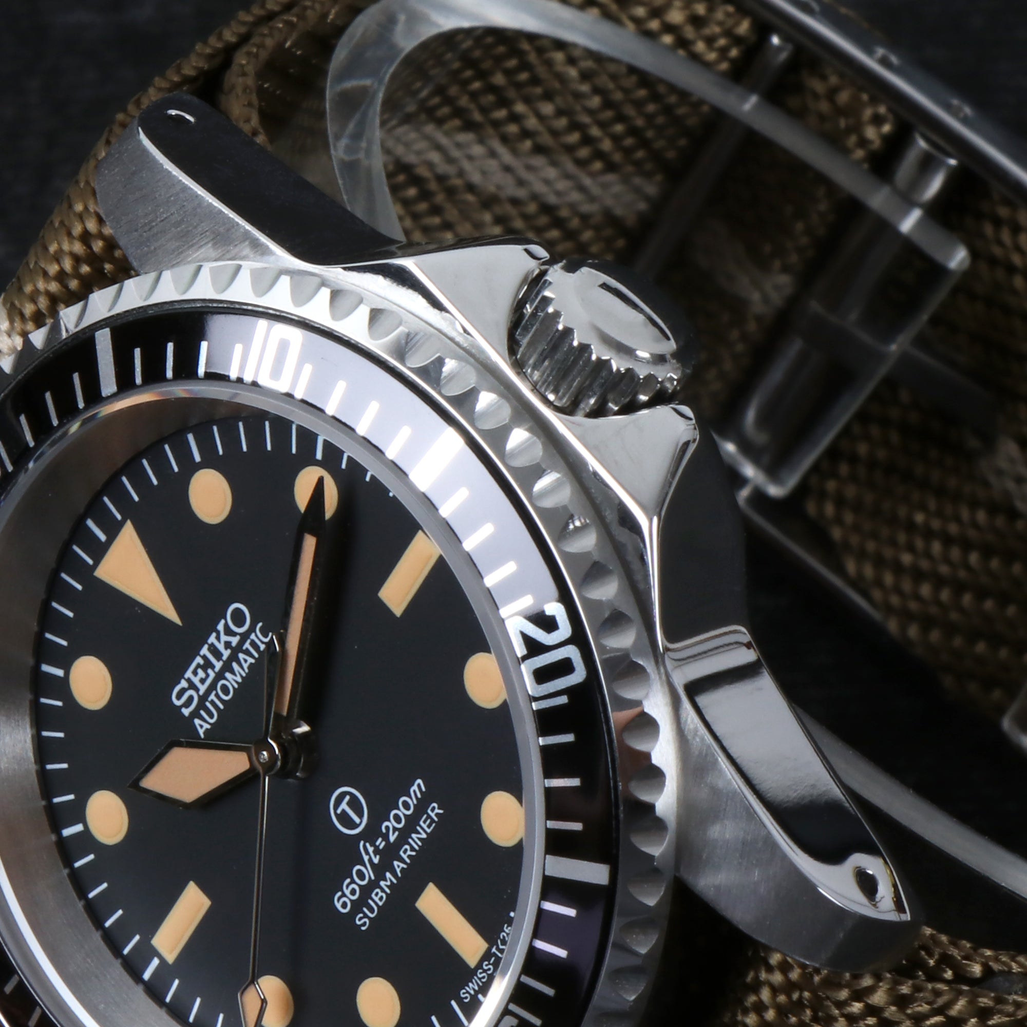 Custom Seiko Mod Vintage Milsub Watch