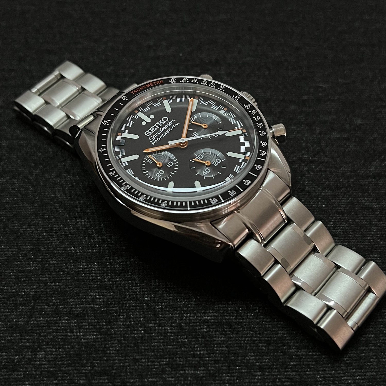 Custom Silver and Orange Speed Chrono Seiko Mod