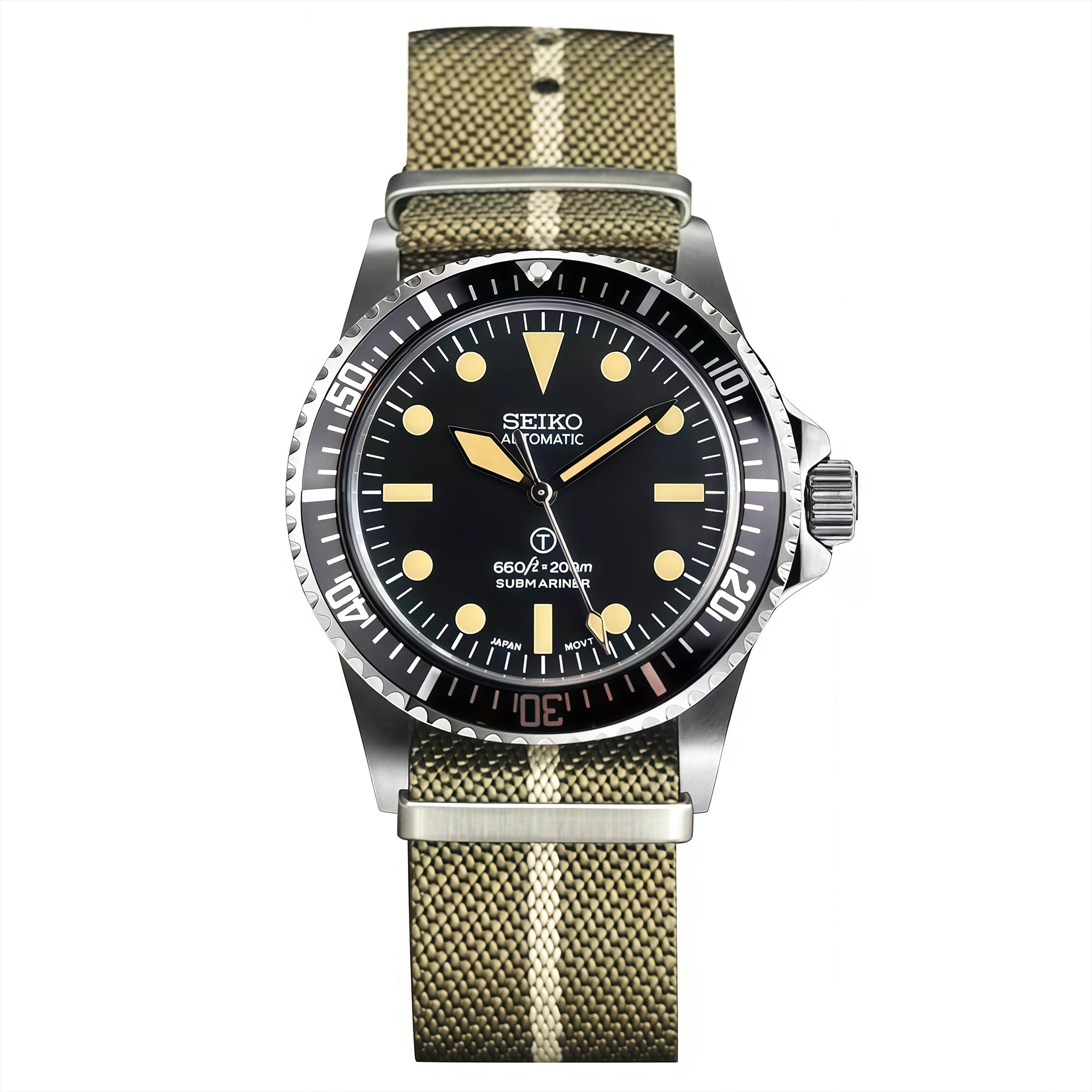 Custom Seiko Mod Vintage Milsub Watch