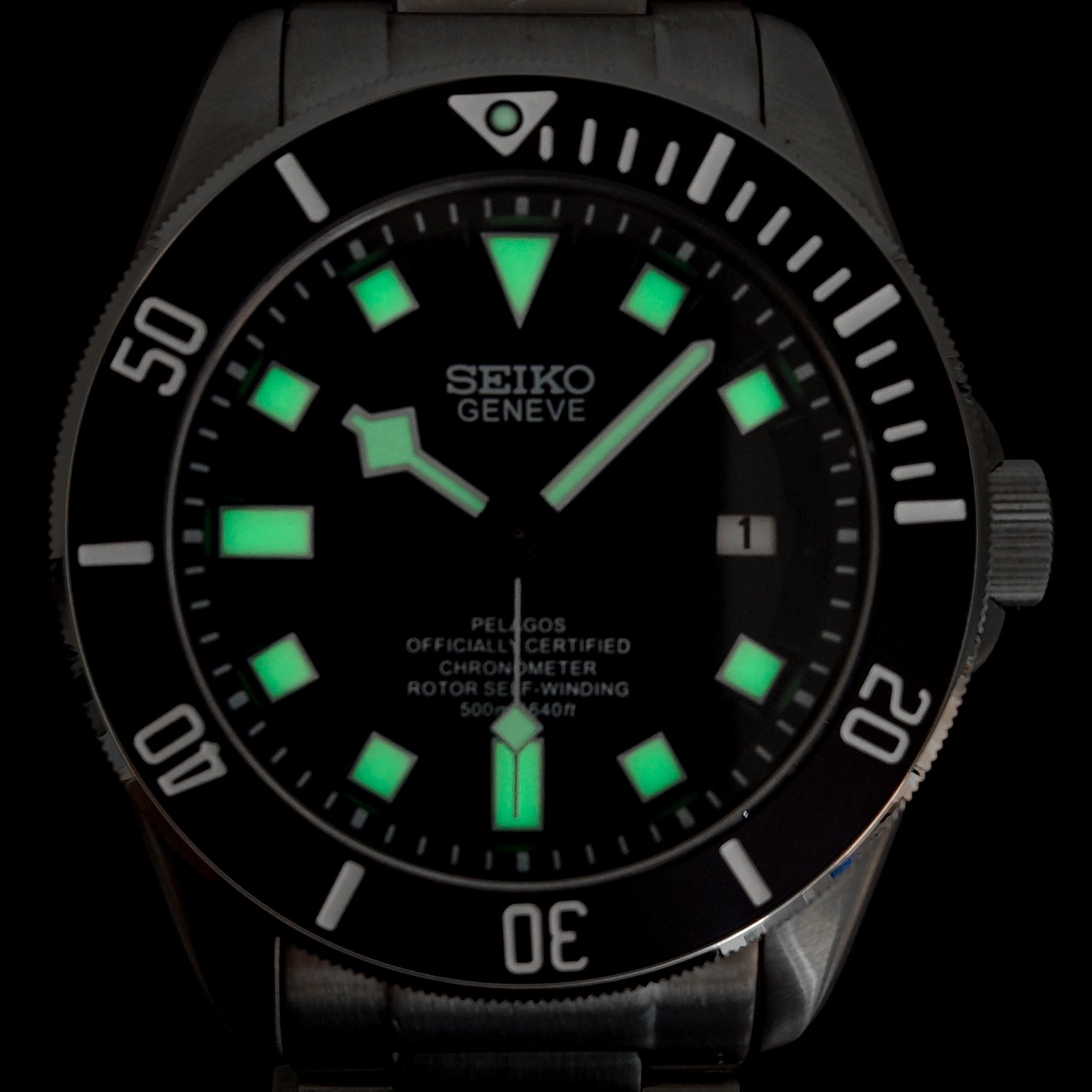 Custom Black Tud Automatic Mod Watch