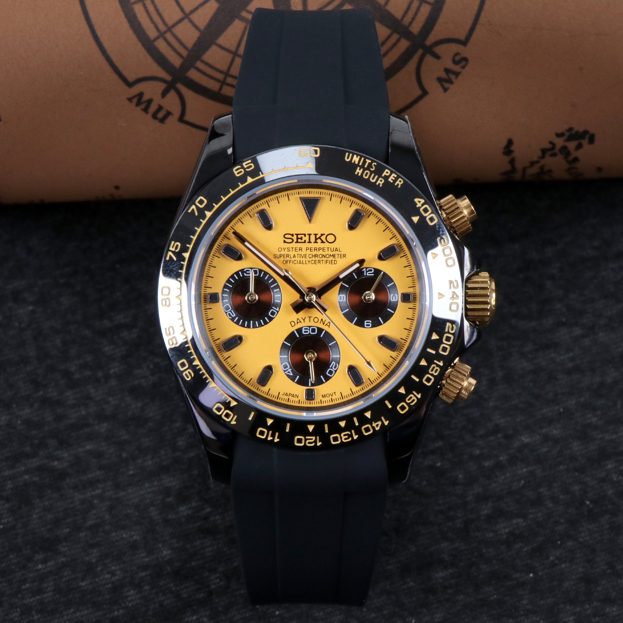 Custom Seiko Mod Yellow Speed Watch