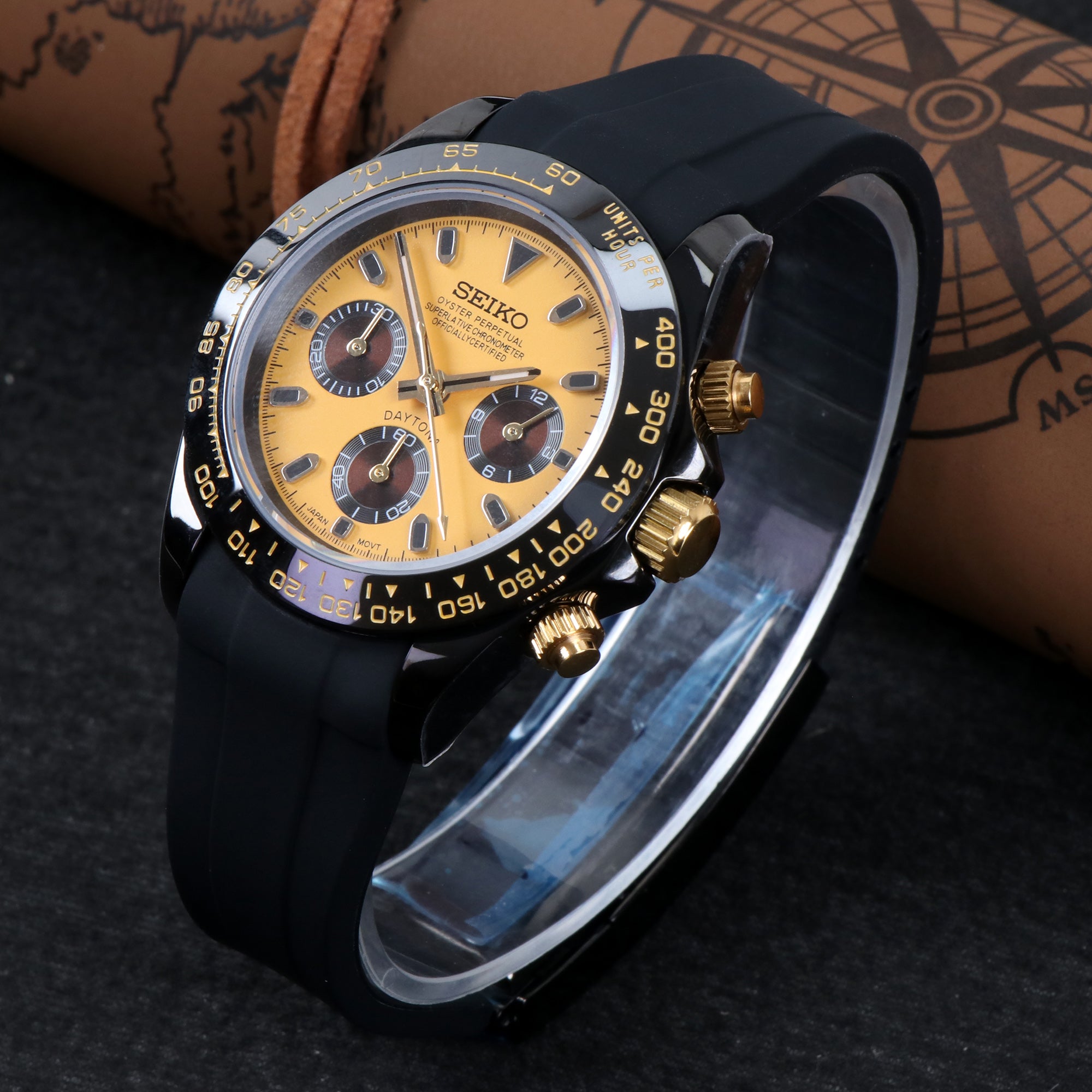 Custom Seiko Mod Yellow Speed Watch