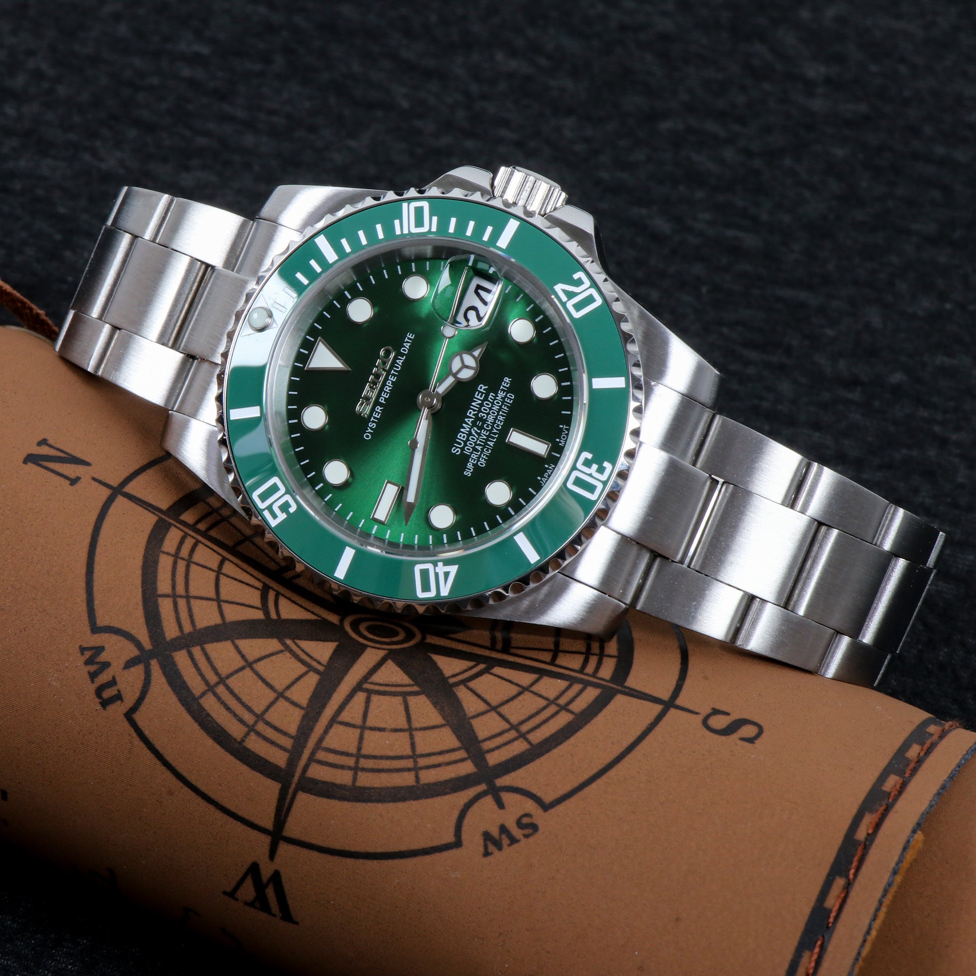 Custom Green Hulk Automatic Mod Watch