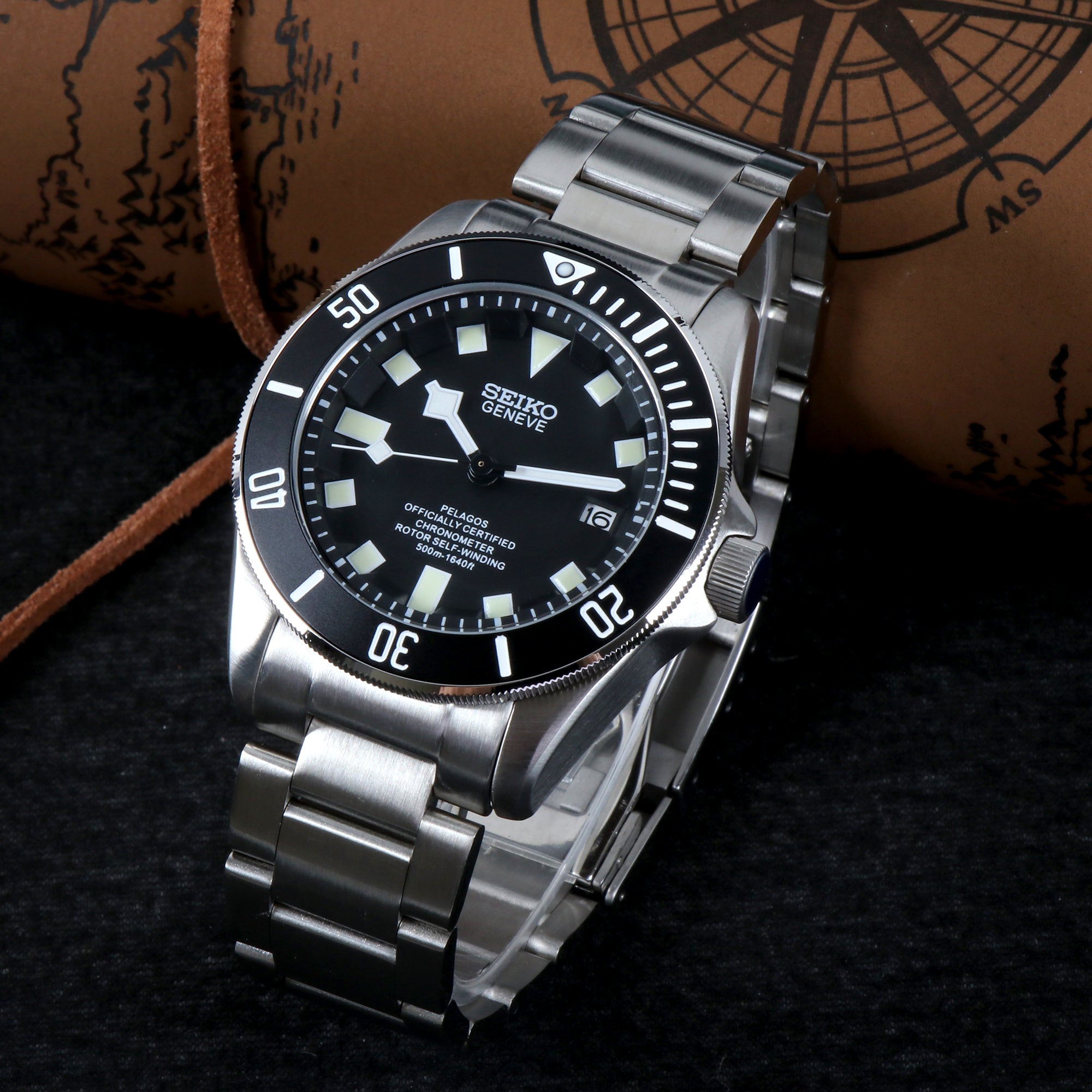 Custom Black Tud Automatic Mod Watch