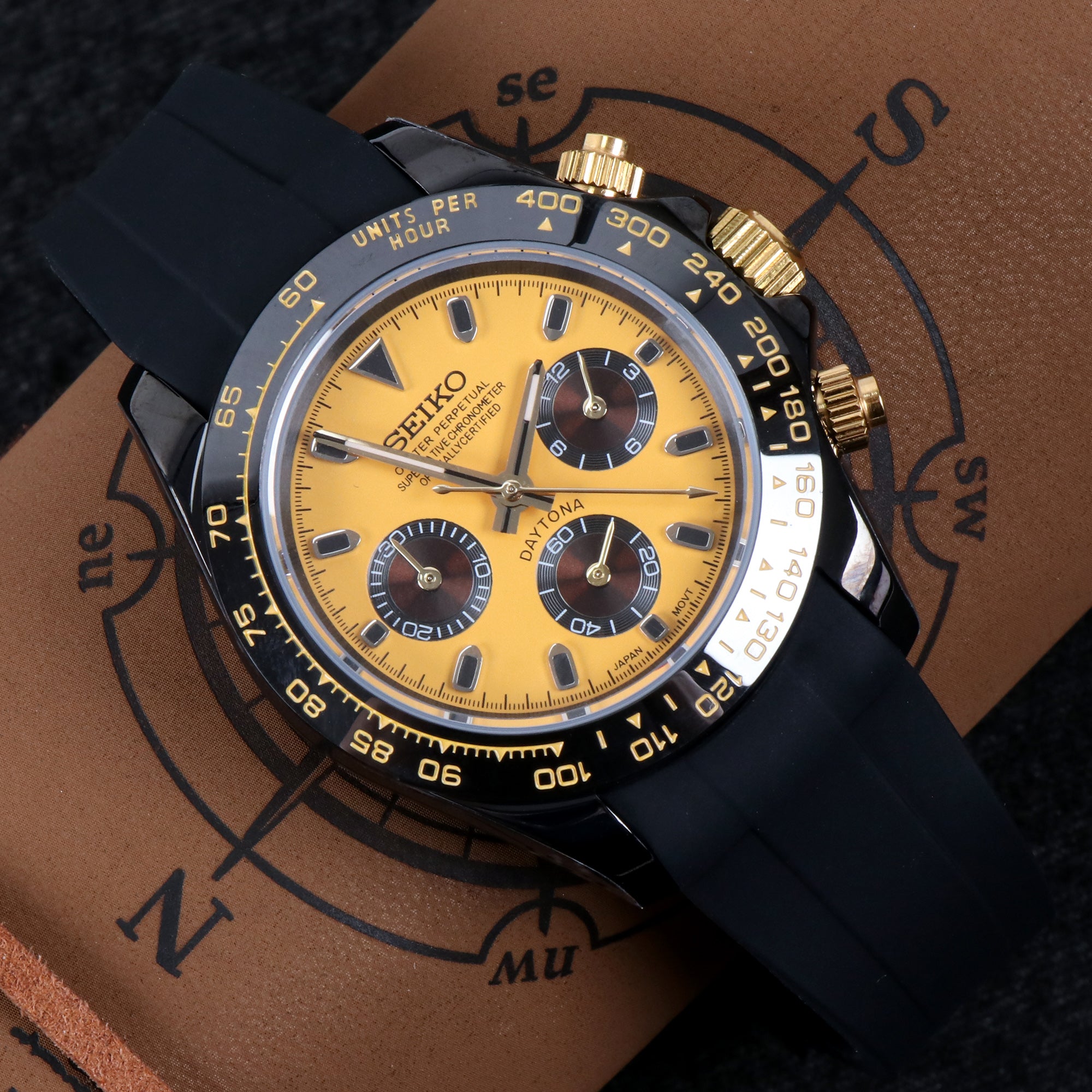 Custom Seiko Mod Yellow Speed Watch