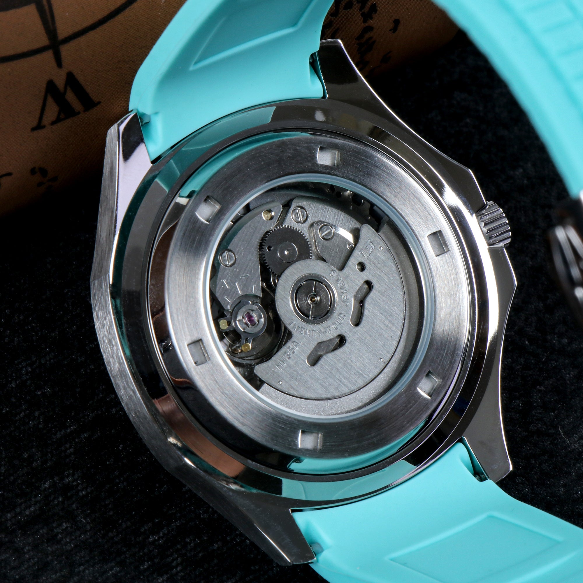 Custom Light Blue Automatic Mod Watch