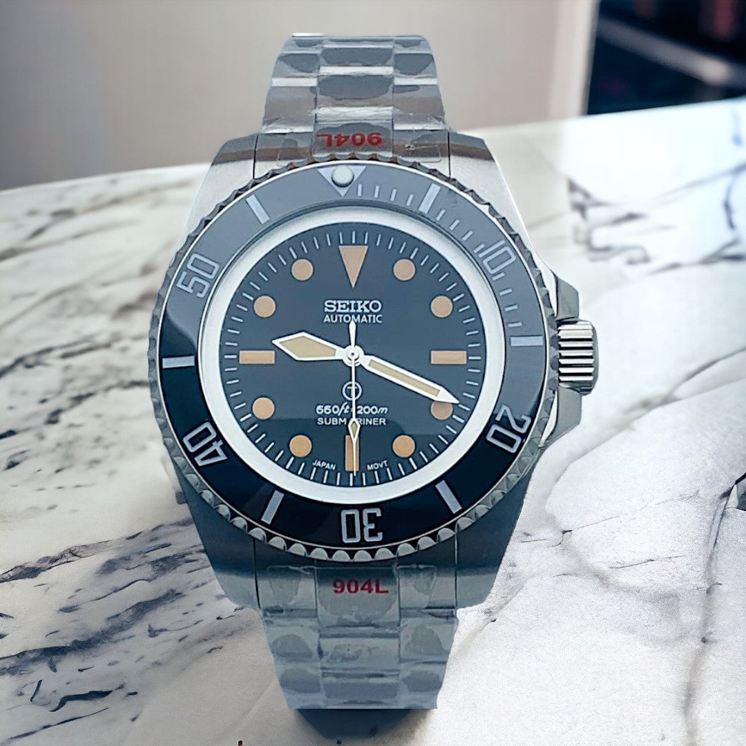Custom Seiko milsub vintage style 44mm Deep Diver Mod